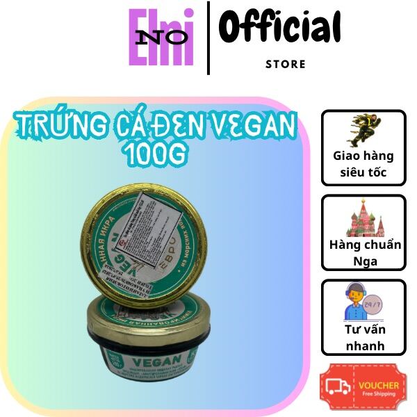 Trứng cá tầm đen vegan 100g , Trứng cá muối Nga ( ăn sushi )