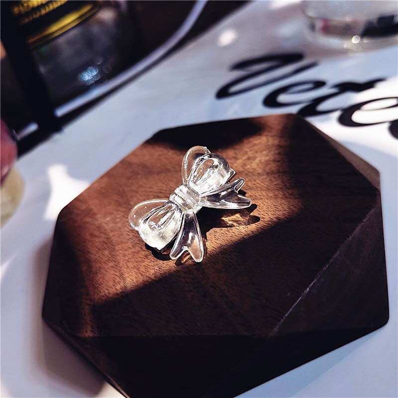 Kẹp tóc nơ trong suốt mini trâm bella