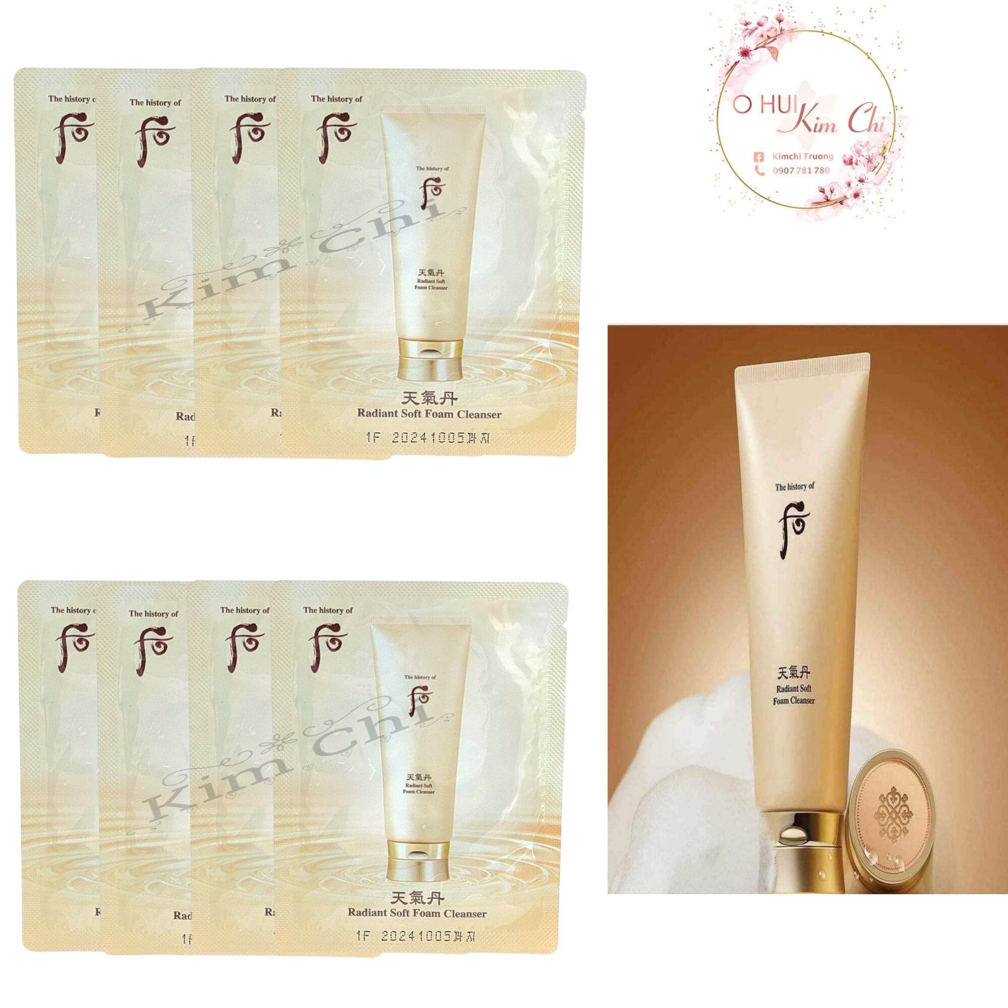 Sample Sữa rửa mặt dưỡng da tái sinh da giúp da trắng sáng sạch mụn whoo radiant cleansing foam