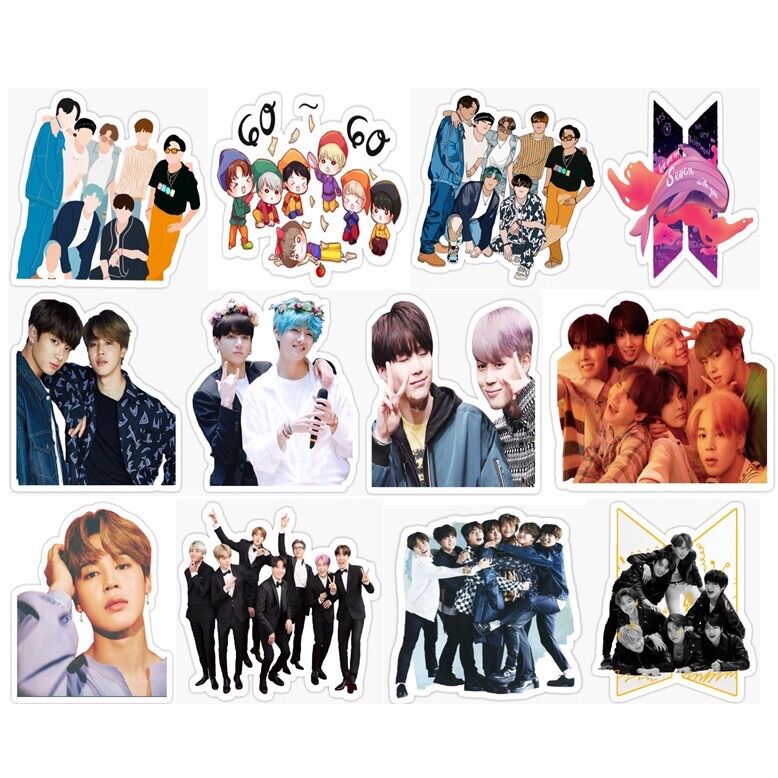 Bộ 49 sticker dán trang trí nhóm BTS
