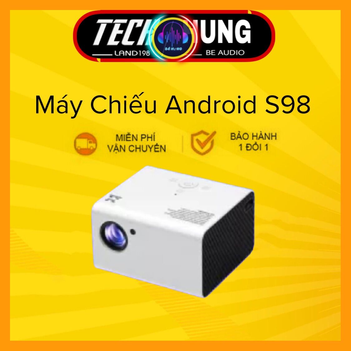 Máy Chiếu Mini SALANGE S98 full HD 1920x1080 Tích Hợp Hệ Điều Hành Android Với Độ Sáng Cao 4000 Lumen