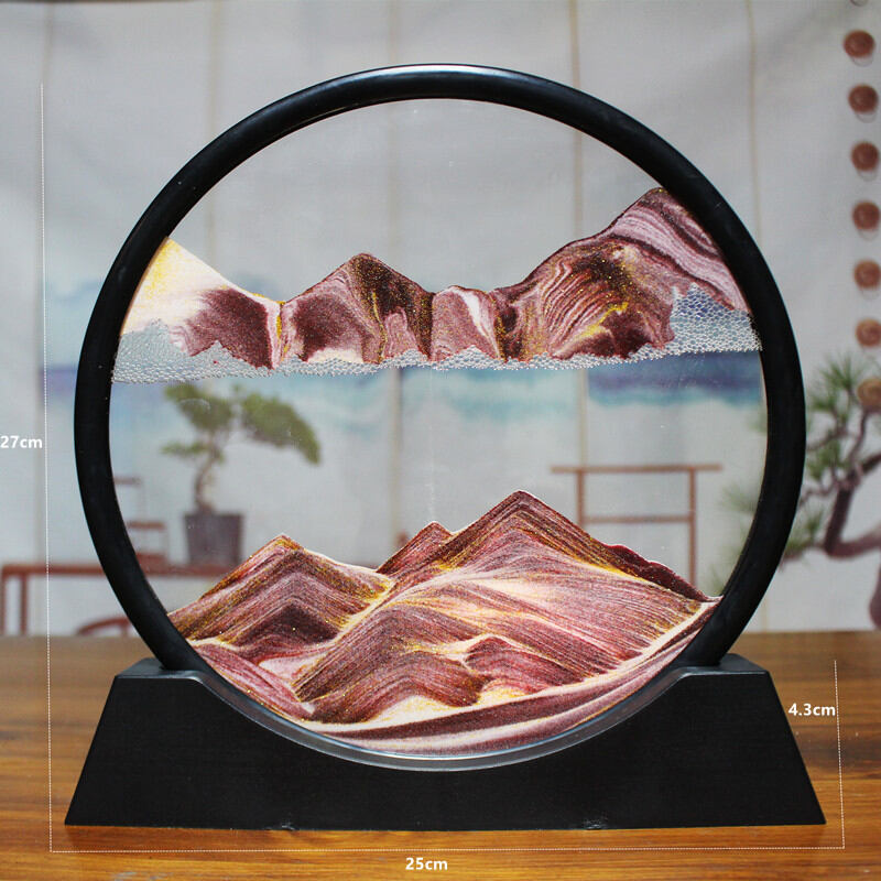 Tặng quà trang trí phòng khách nghệ thuật đồ trang trí cát chảy đồng hồ cát 3d tranh sáng tạo thủy tinh 3d dạng lỏng giải nén động lực