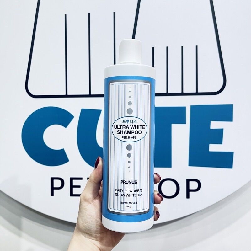 Sữa tắm siêu trắng cho chó lông trắng Prunus Ultra White Shampoo