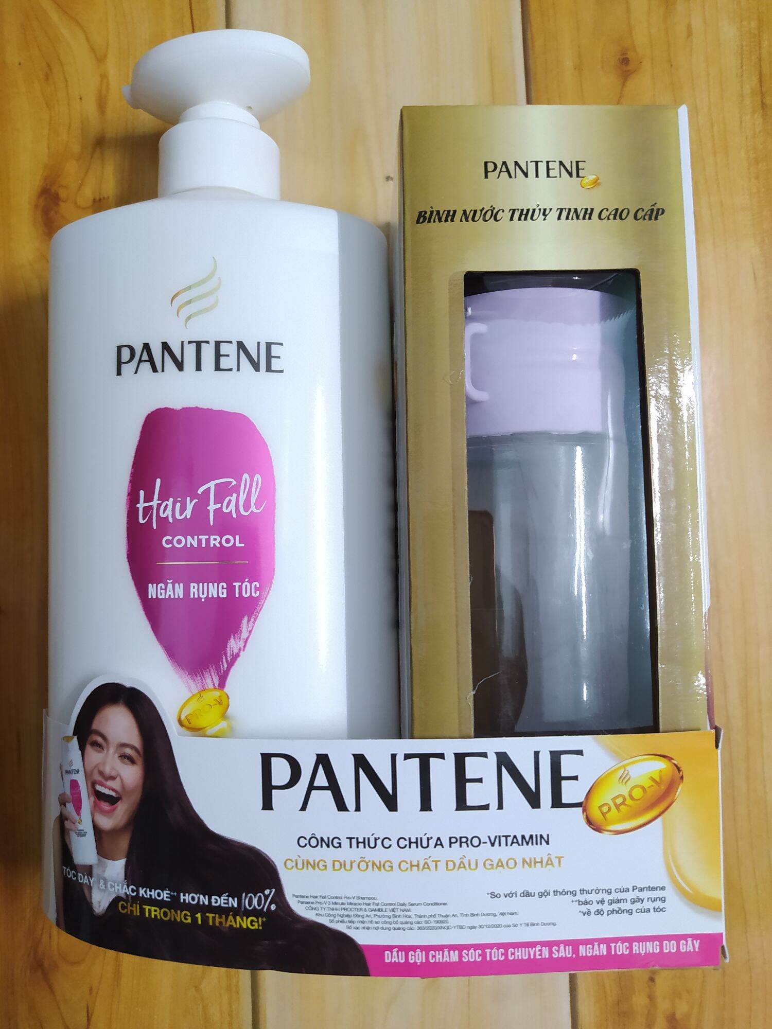 [Cam Kết Chính Hãng Đền Ngay 10 Triệu] Dầu Gội Pantene Ngăn Rụng Tóc 650Ml Tặng Bình Nước Thủy Tinh Cao Cấp