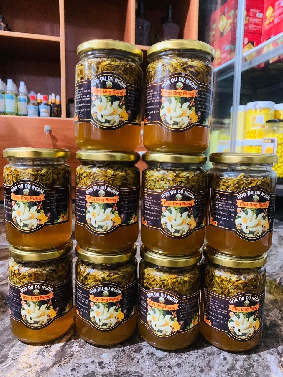 hoa đu đủ đực ngâm mật ong rừng