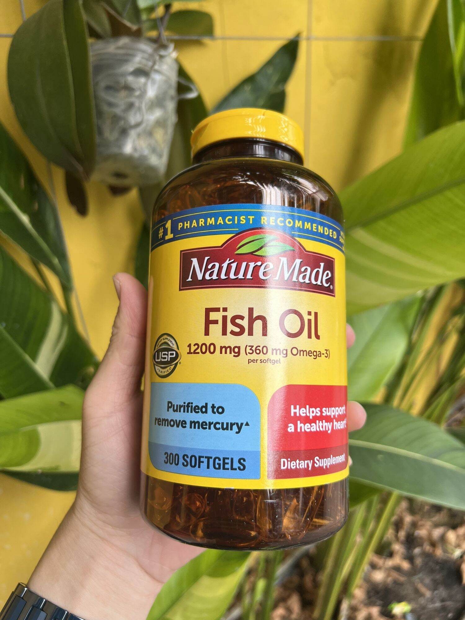 Fish oil nature made fish oil 1200mg omega 3 hộp 300 viên của mỹ