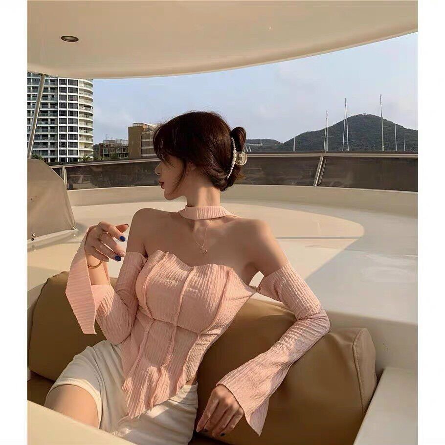 Áo thun vải đắp phong cách hàn quốc be1
