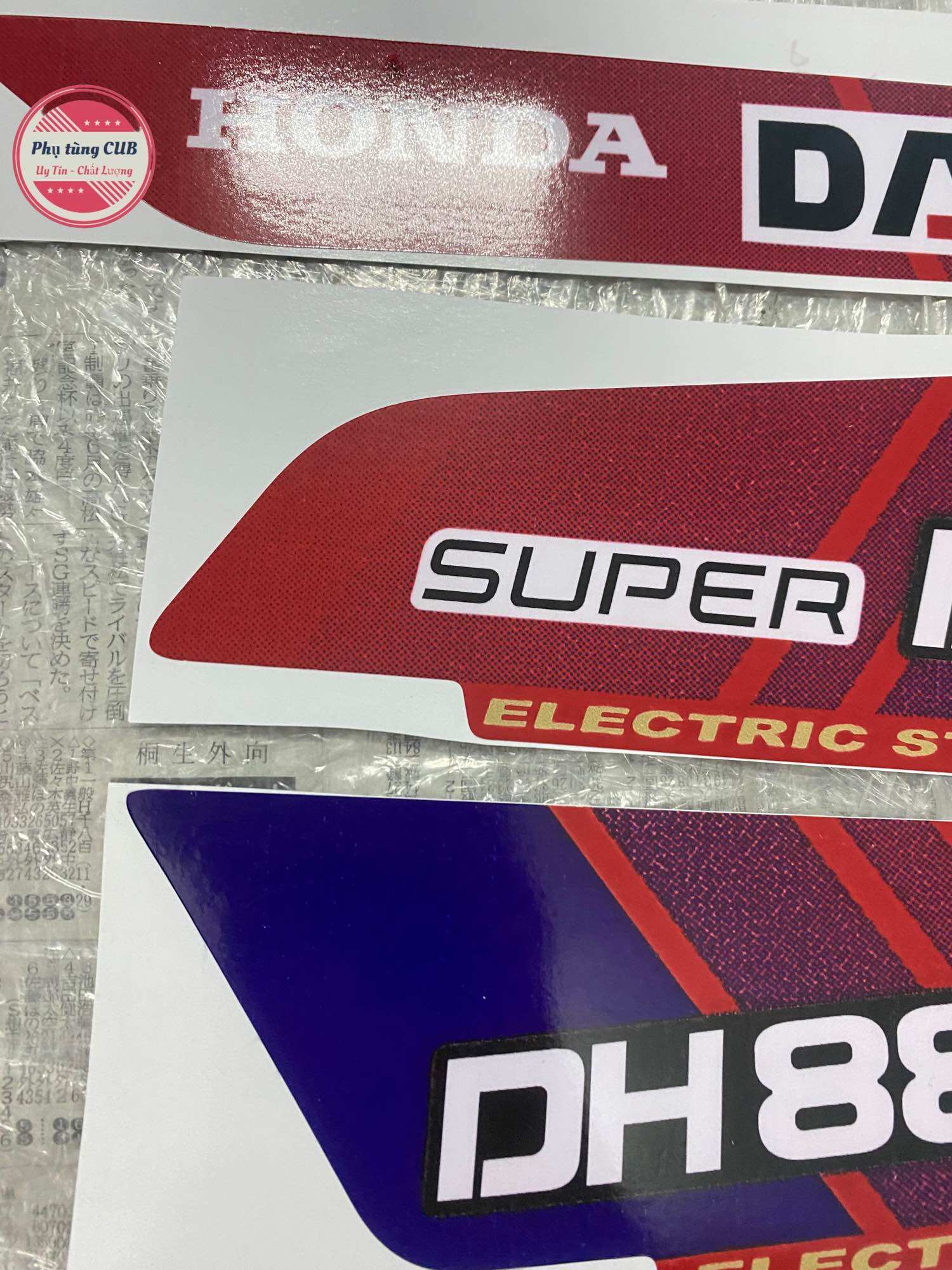 Tem xe cub DH88 kèm tem thông số