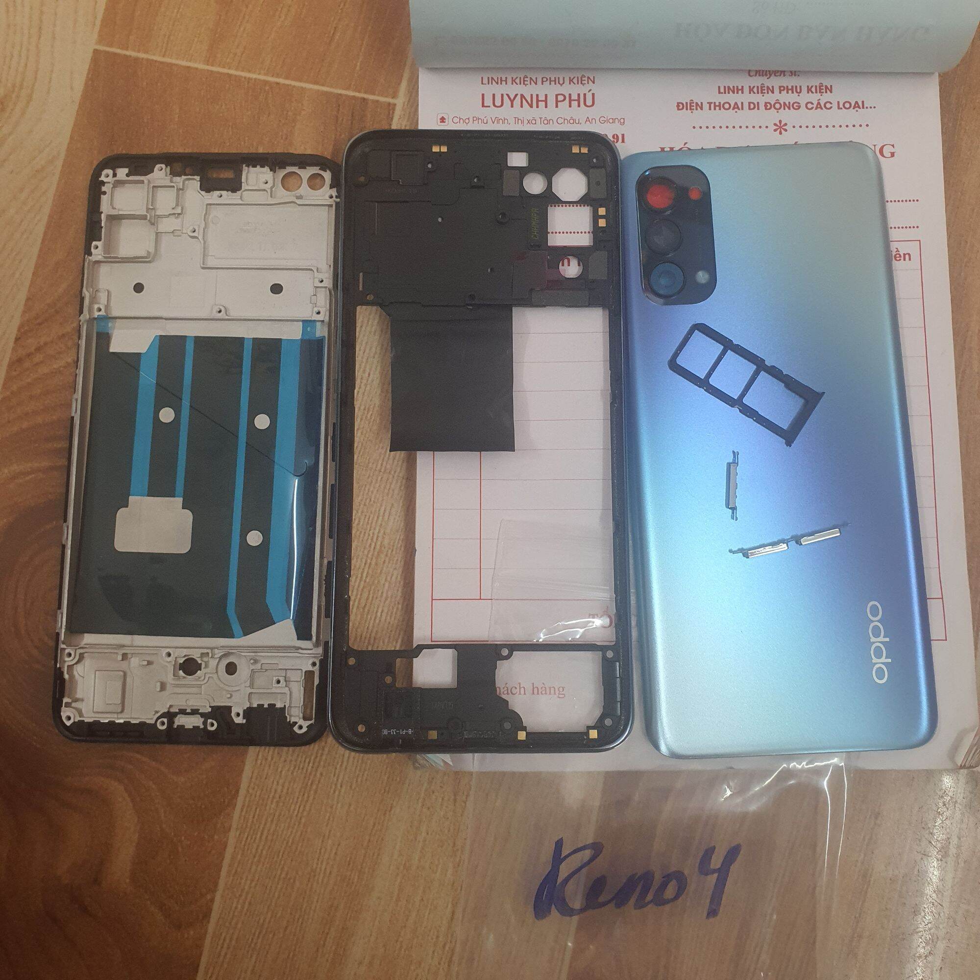 Vỏ oppo reno 4 4G có khay sim full bộ