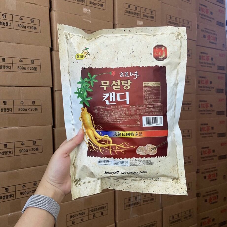 Kẹo hồng sâm không đường Hàn Quốc (Gói 500g)