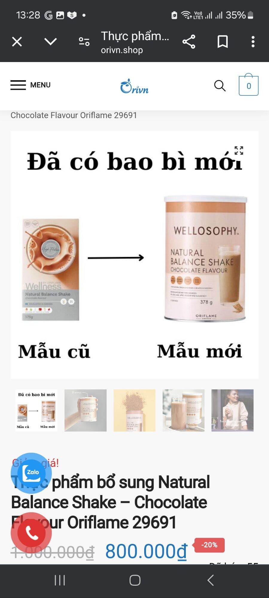 Giảm giá!
Thực phẩm bổ sung Natural Balance Shake – Chocolate Flavour Oriflame 29691
1.000.000₫ Giá gốc là: 1.000.000₫.800.000₫Giá hiện tại là: 800.000₫.-20%Đã bán: 55
Hỗn hợp bổ sung dinh dưỡng giúp cung cấp đạm chất lượng cao từ nhiều nguồn tự nhiên khá