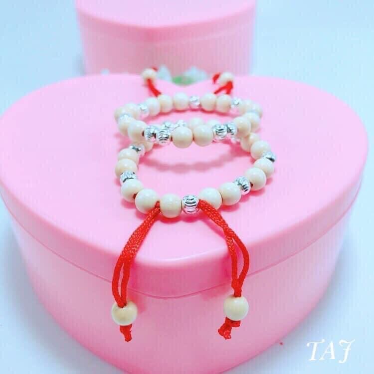 Vòng tay dâu tằm cho bé mix bi bạc ta