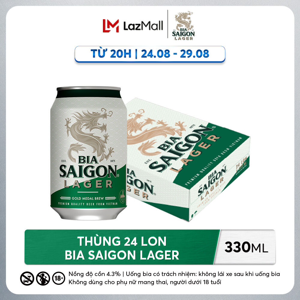 Thùng 24 lon bia saigon lager - 330ml/lon