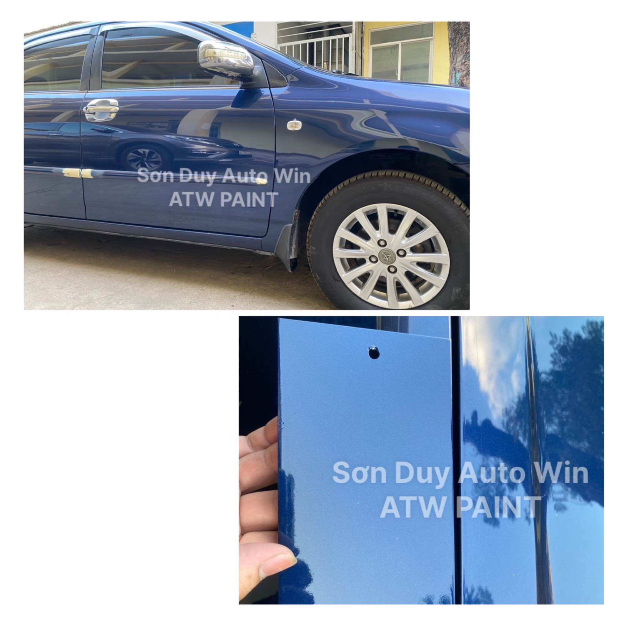 Sơn màu xanh tím altis 2003 - sơn 1k ô tô