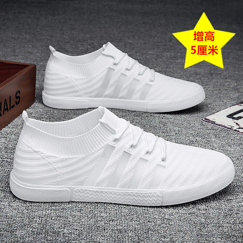 Giày Nam Flyknit Giày Trắng Mặt Lưới Mùa Xuân Giày Vải Lưới Thể Thao Giày Sành Điệu Mùa Hè Trào Lưu Thường Ngày Mẫu Mới 2024 Thoáng Khí