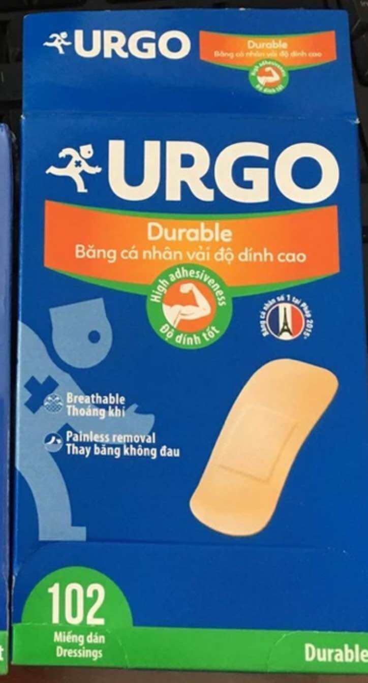 BĂNG CÁ NHÂN URGO DURABLE VẢI 102 MIẾNG