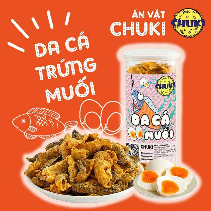 Da cá hồi trứng muối 250g ChuKi đồ ăn vặt Sài Gòn vừa ngon vừa rẻ