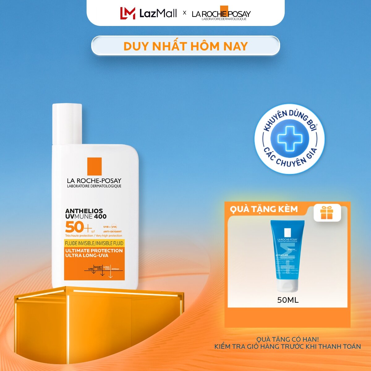 Sữa chống nắng chống tia UVA dài La Roche-Posay Anthelios UV Mune 400 50mL