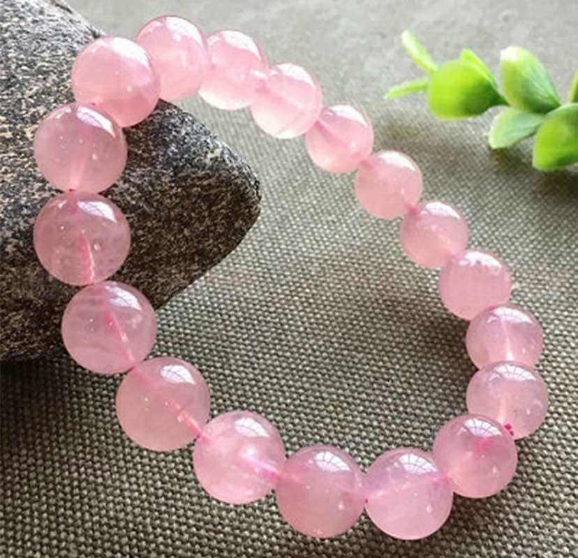 [HCM]Vòng tay đá thạch anh hồng 8 10 12 14 li thiên nhiên