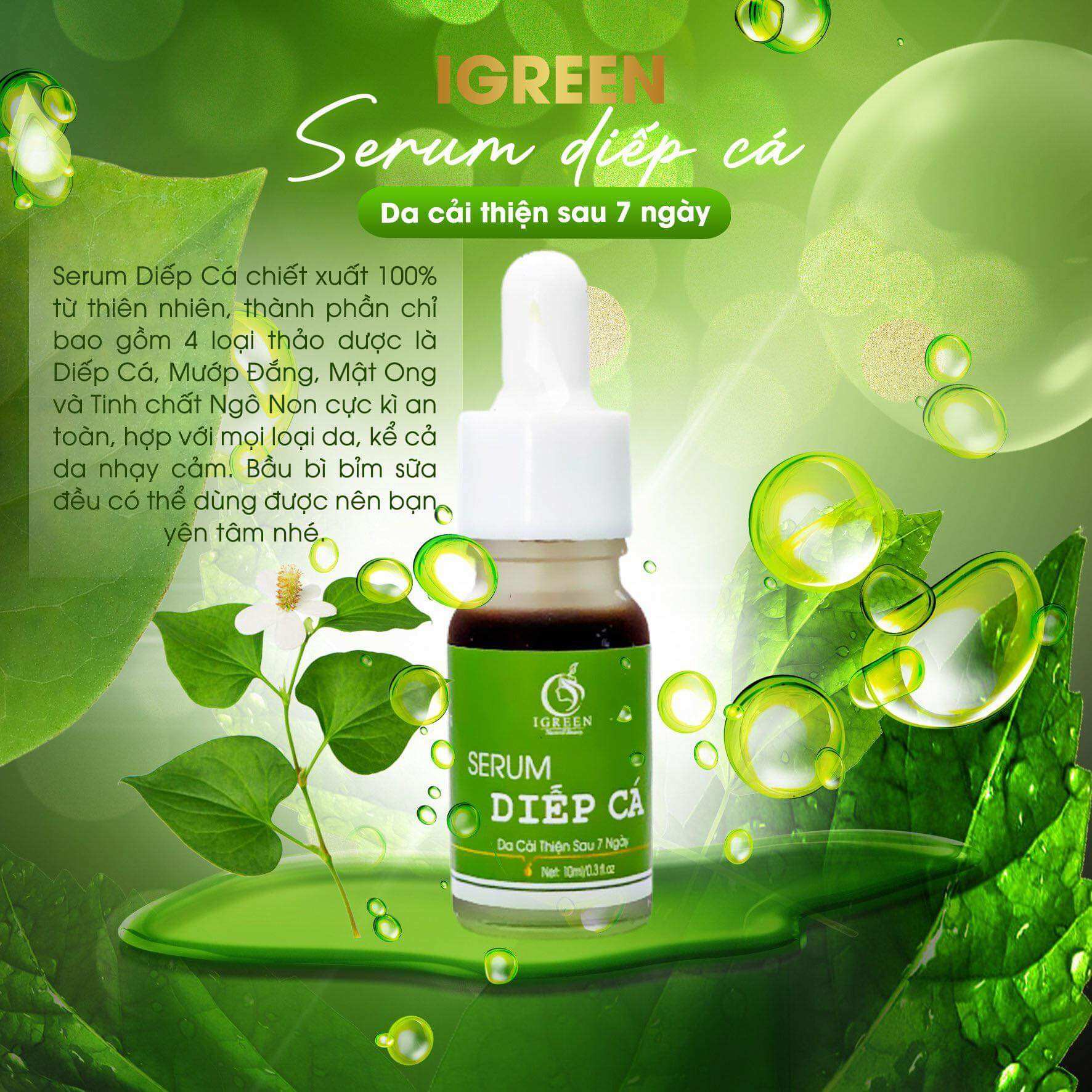 Serum trị mụn Diếp Cá igreen (Chính hãng)