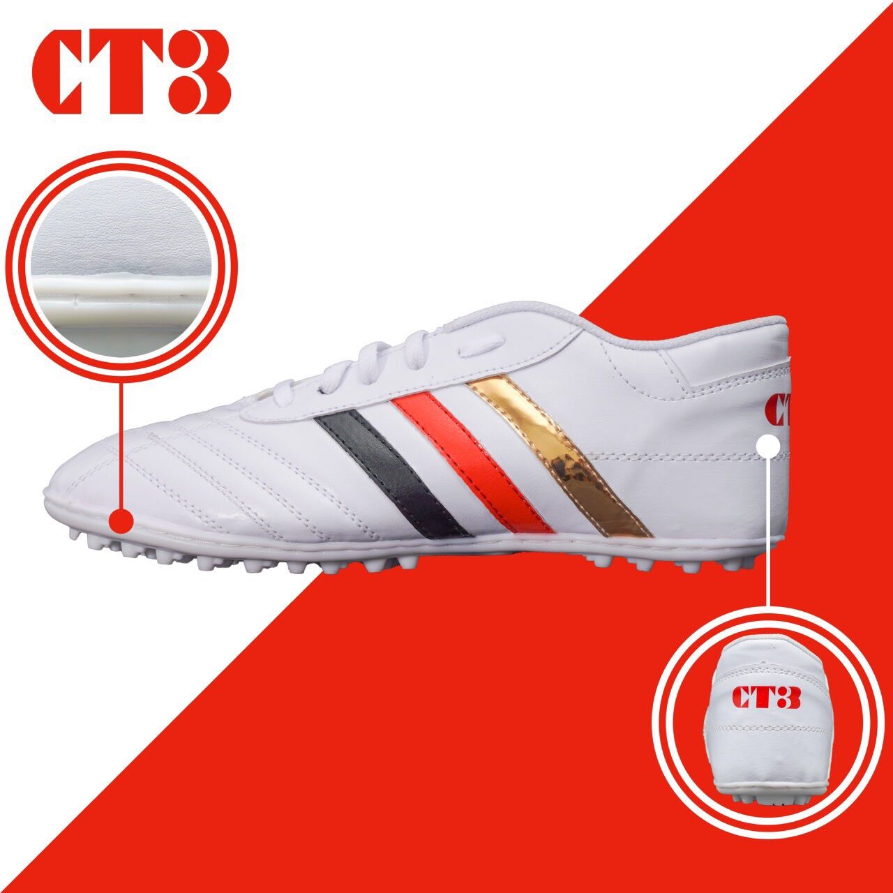 [HCM]Giày đá banh giày đá bóng sân cỏ nhân tạo đã khâu đế chất liệu simili cao cấp ko thấm nước