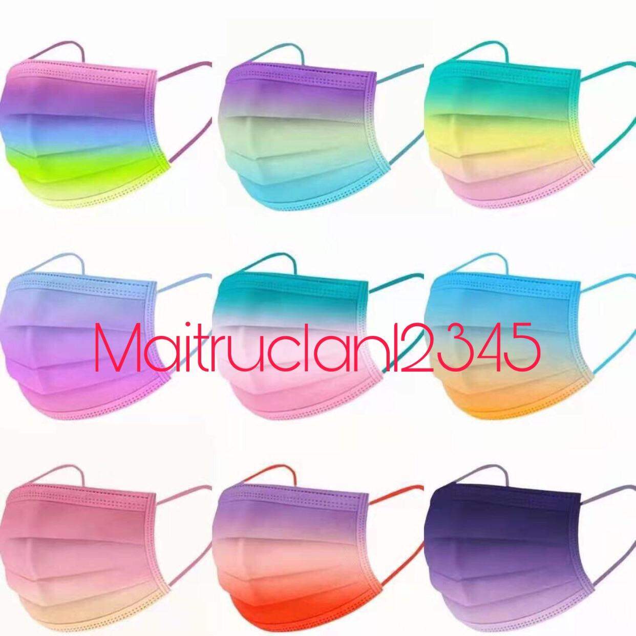 (Túi 10 cái)Khẩu trang Cầu Vồng Garcotex fashion 4 lớp dành cho người lớn