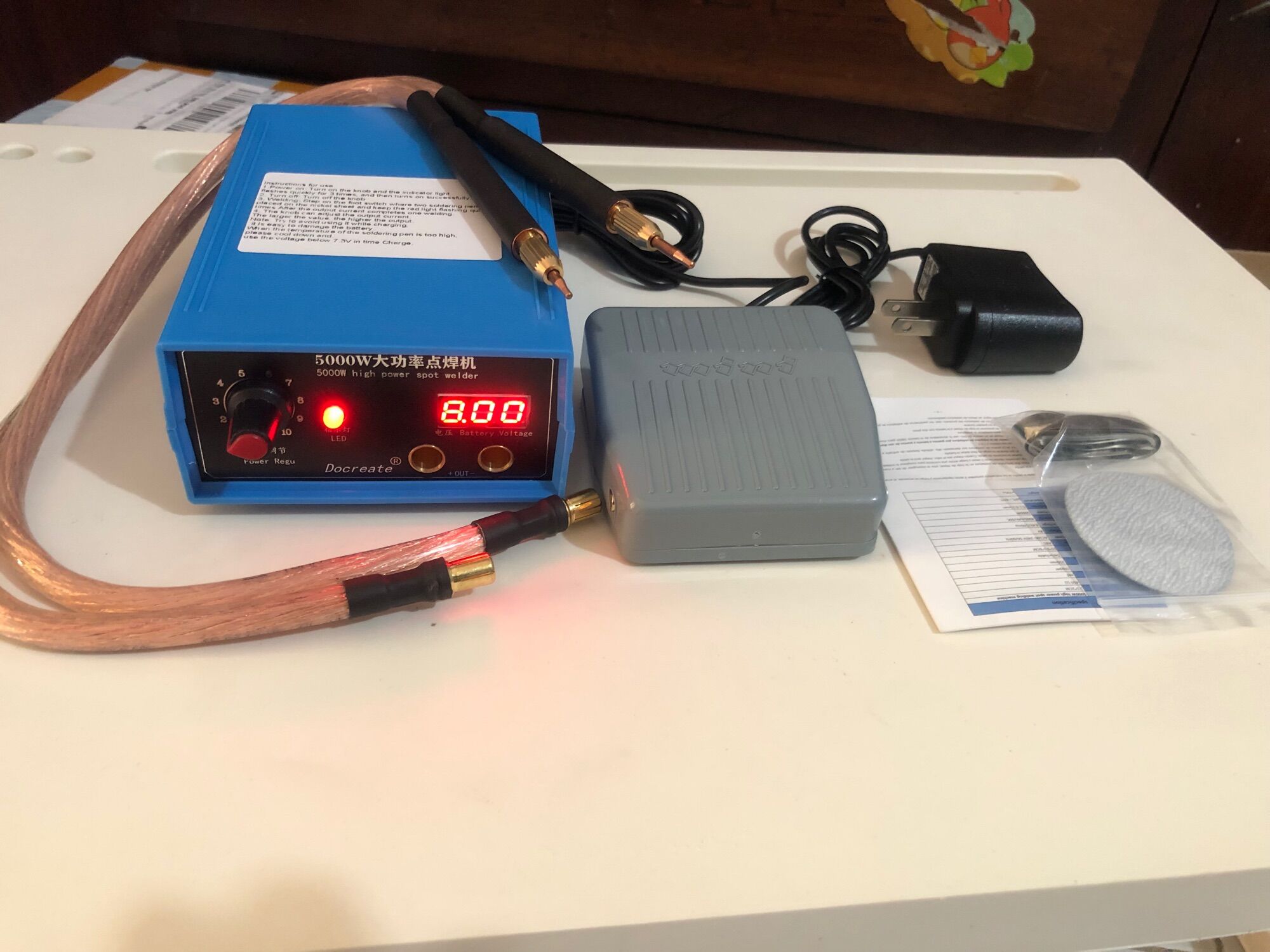 Máy hàn điểm 5000w xanh dương, máy hàn cell pin 18650