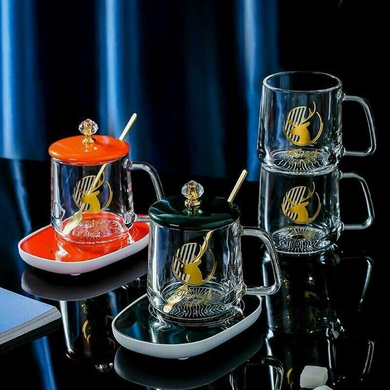Cốc chưng yến/ hâm cafe Lucky 460ml