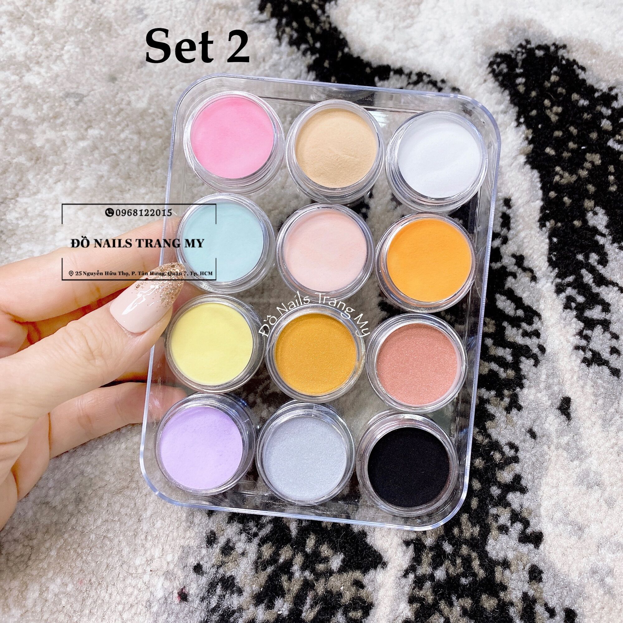 Set bột Mỹ 4in1 làm hoa đắp móng 12 hũ/set (đơn giá/ 1 set).