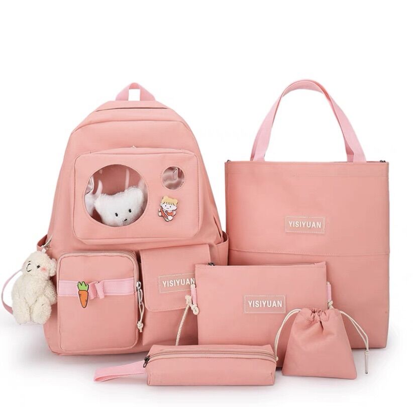 Set balo 4 món - daimeibag phối mica - balo đi học chống thấm vừa a4