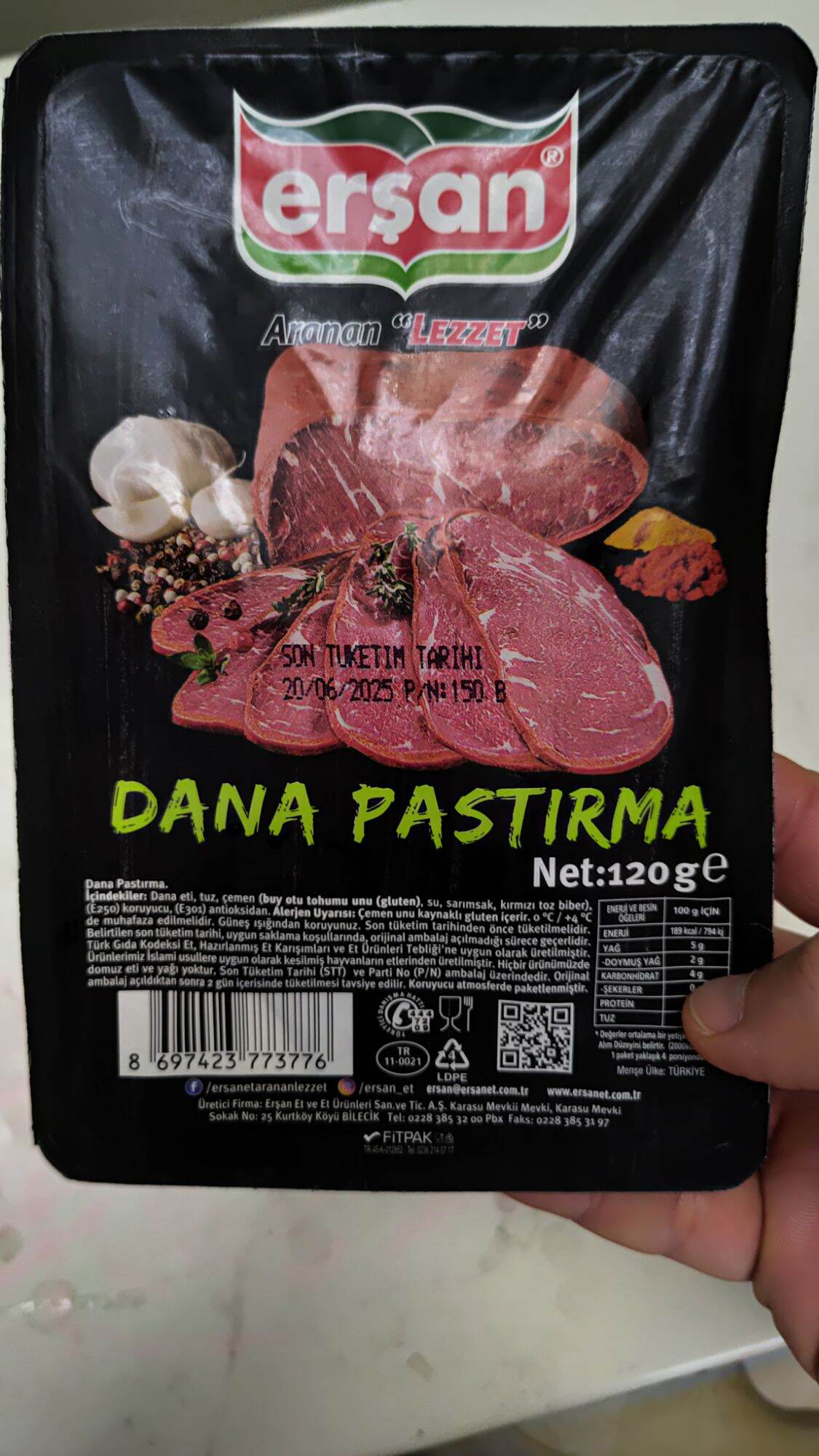 Turkish Bacon Pastirma - ikbal 90Gr 100% Halal