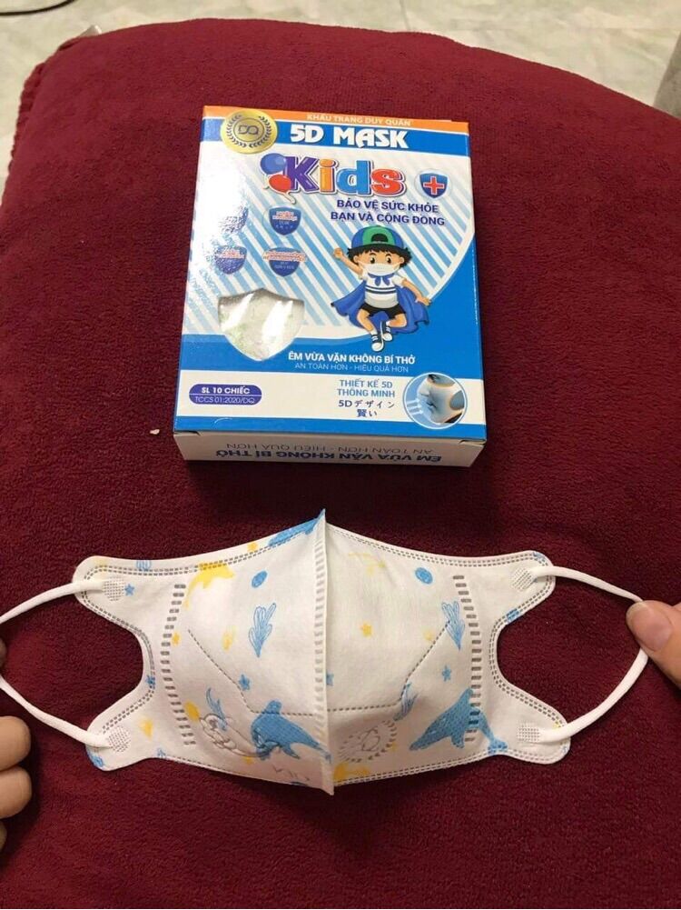 Hộp 10 cái khẩu trang trẻ em 5d mask kids duy quân