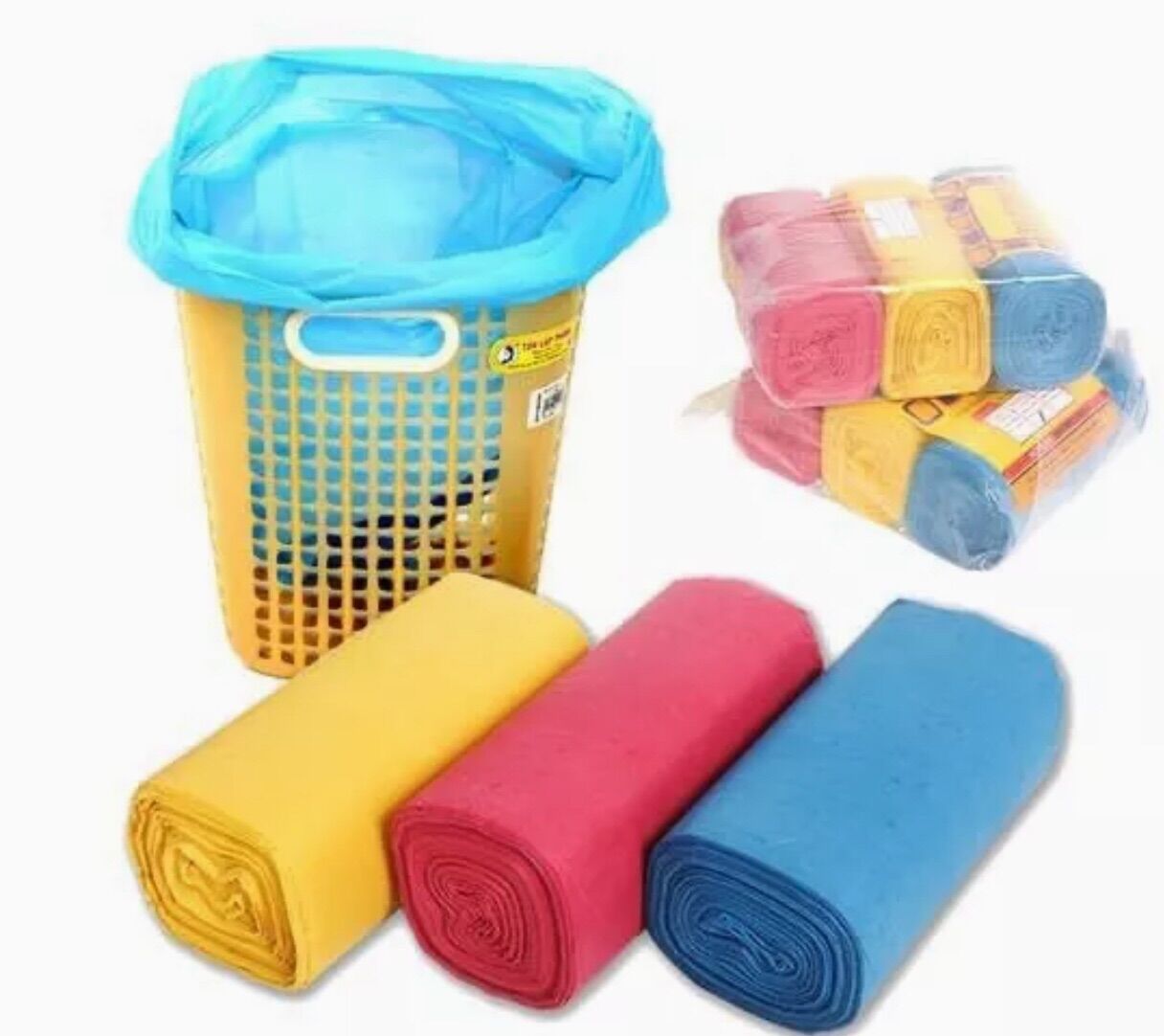 Combo 3 cuộn túi rác màu tự huỷ ( size tiểu)