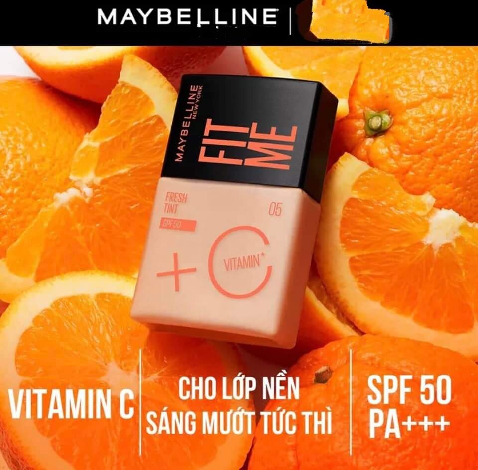 Kem nền maybelline fit me fresh tint với vitamin c & spf50