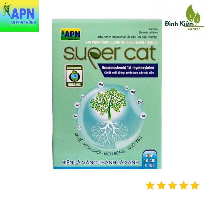  1 HỘP  10 GÓI  SUPER CAT- AN PHÁT NÔNG. Siêu ra rễ kích chồi kích bông nuôi trái.  10g gói  