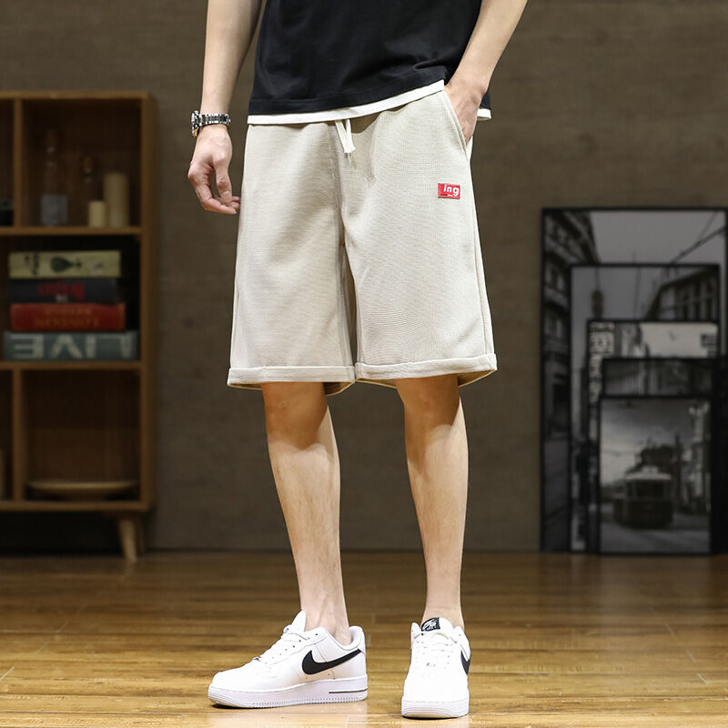 2021 Summer Thin Cropped Pants Men's Ice Silk Quick-Drying Sports Shorts Men's Loose Cropped Casual Pants