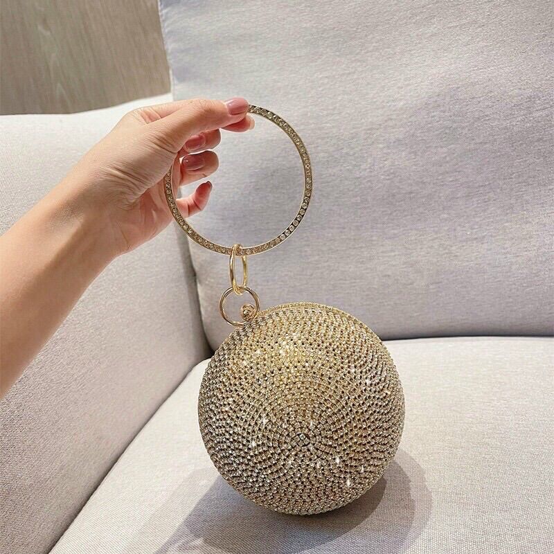 Cluth dự tiệc hình quả cầu đính đá sang chảnh - ST223