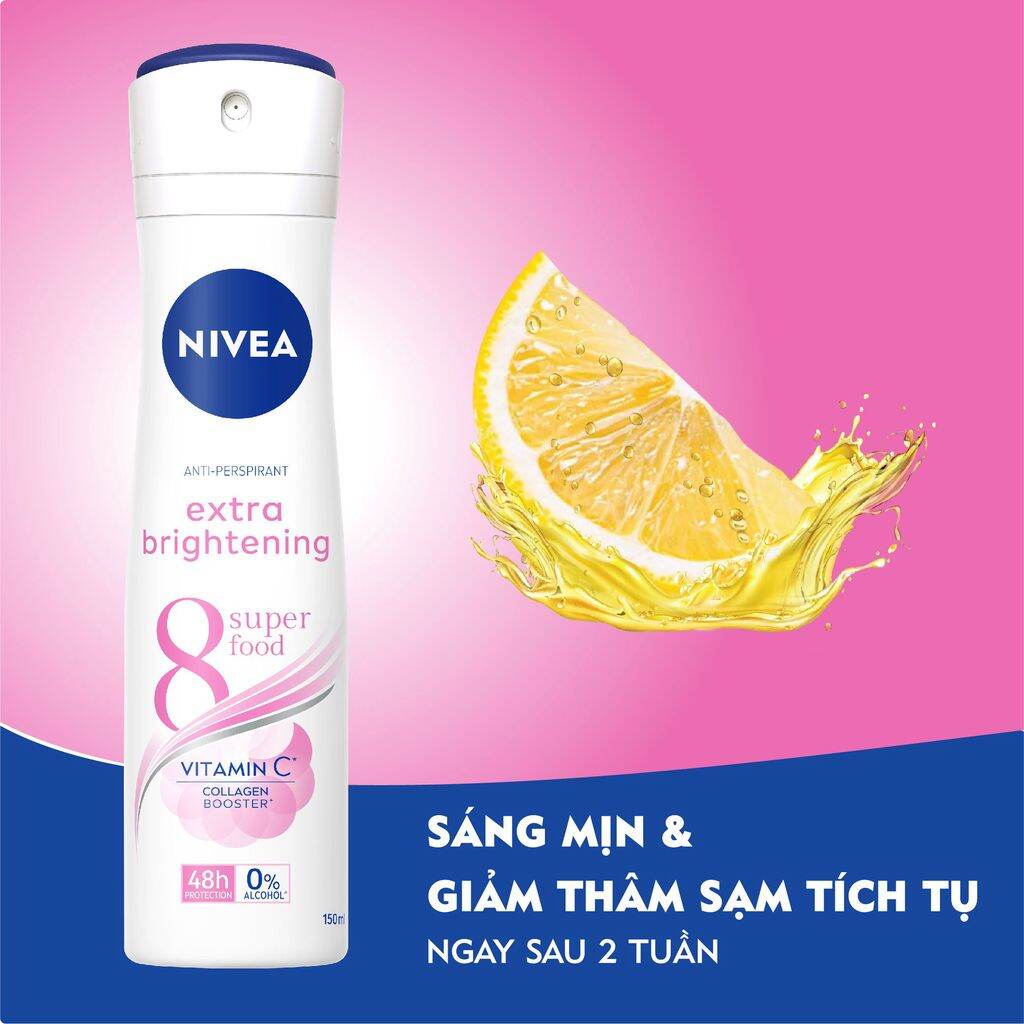 Xịt Khử Mùi Nivea Extra Whitening 150ml