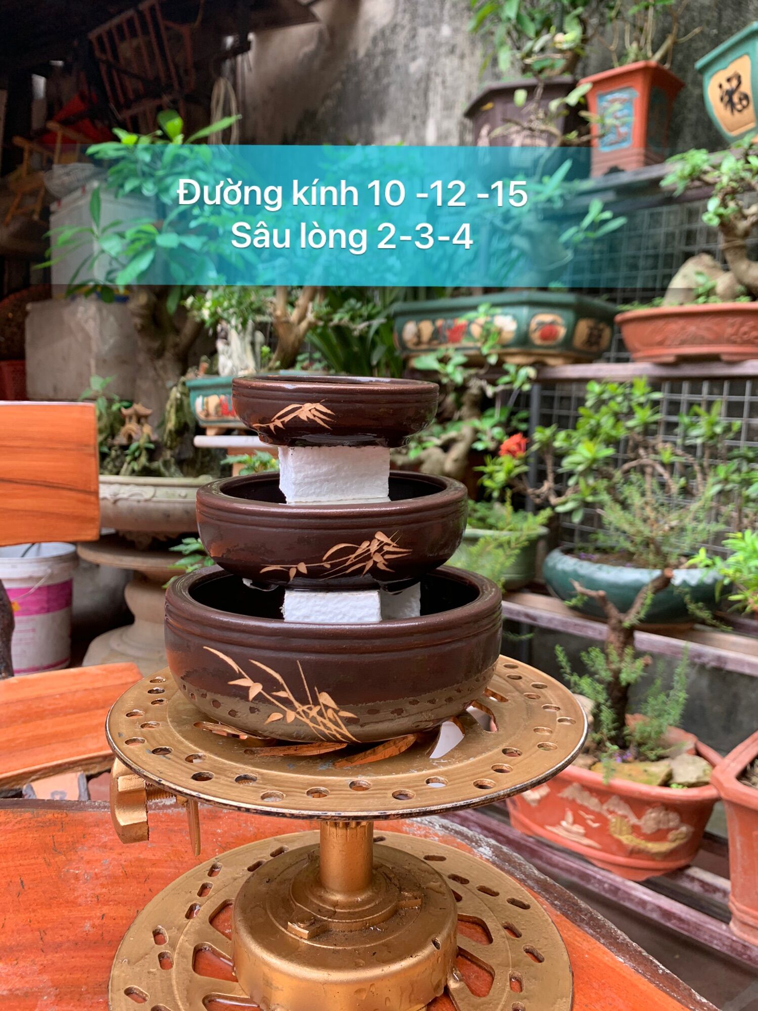 Chậu tròn trồng cây bonsai bộ 3 chậu