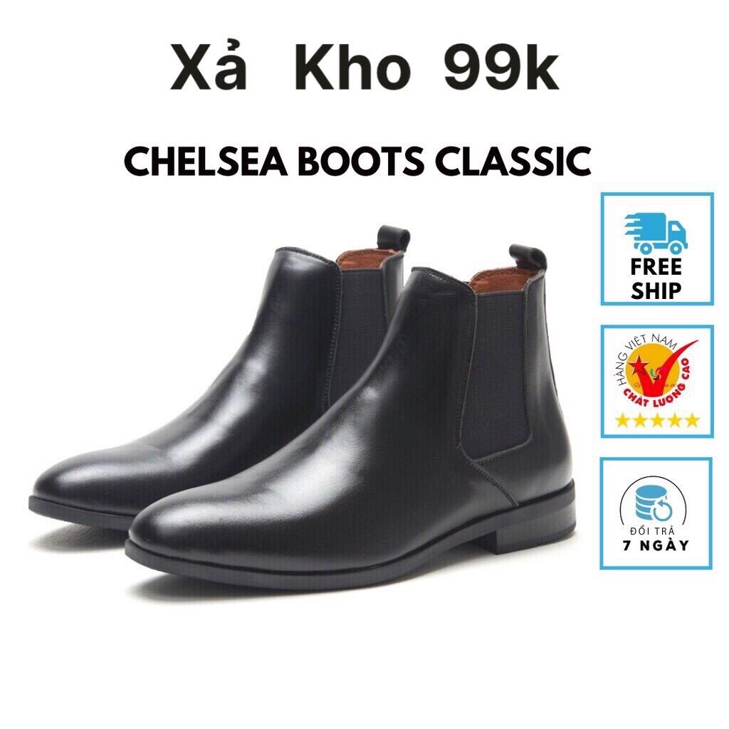 Giày boots nam Chelsea Boots Classic đế khâu - bốt cổ chun nam cao cấp giá rẻ