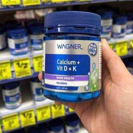 Viên uống Canxi + Vitamin D + K - Wagner Calcium + Vitamin D + K 100 viên của Úc