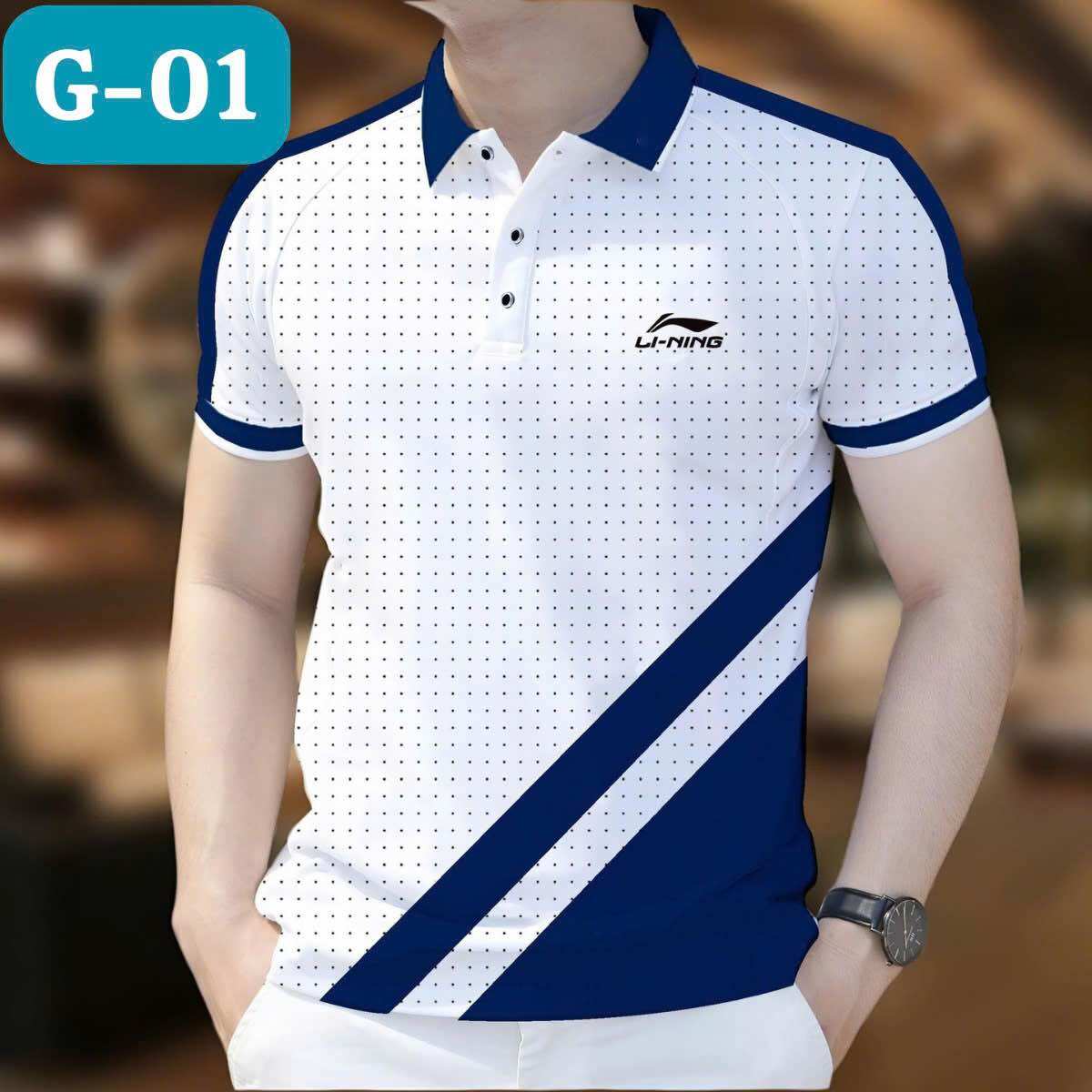 Áo Polo cổ bẻ Ll NING,vải cotton co giãn 4 chiều,dễ mặc,thoải mái - 2