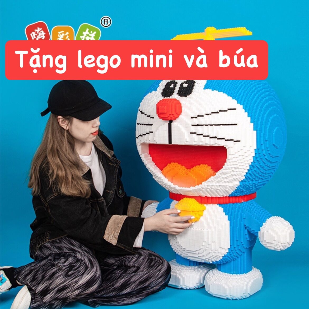 Lego doraemon size lớn 1m tặng lego mini và búa, lắp ráp lego 3d big tặng búa, đồ chơi trẻ em winrio.store