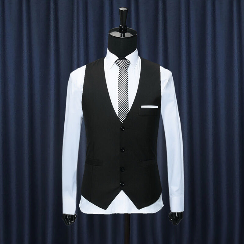 Fall Men's Clothing Suit Vest Men's Thin Large Size Korean Slim Fashion Professional Tailored Suit Vest Men's Vest
