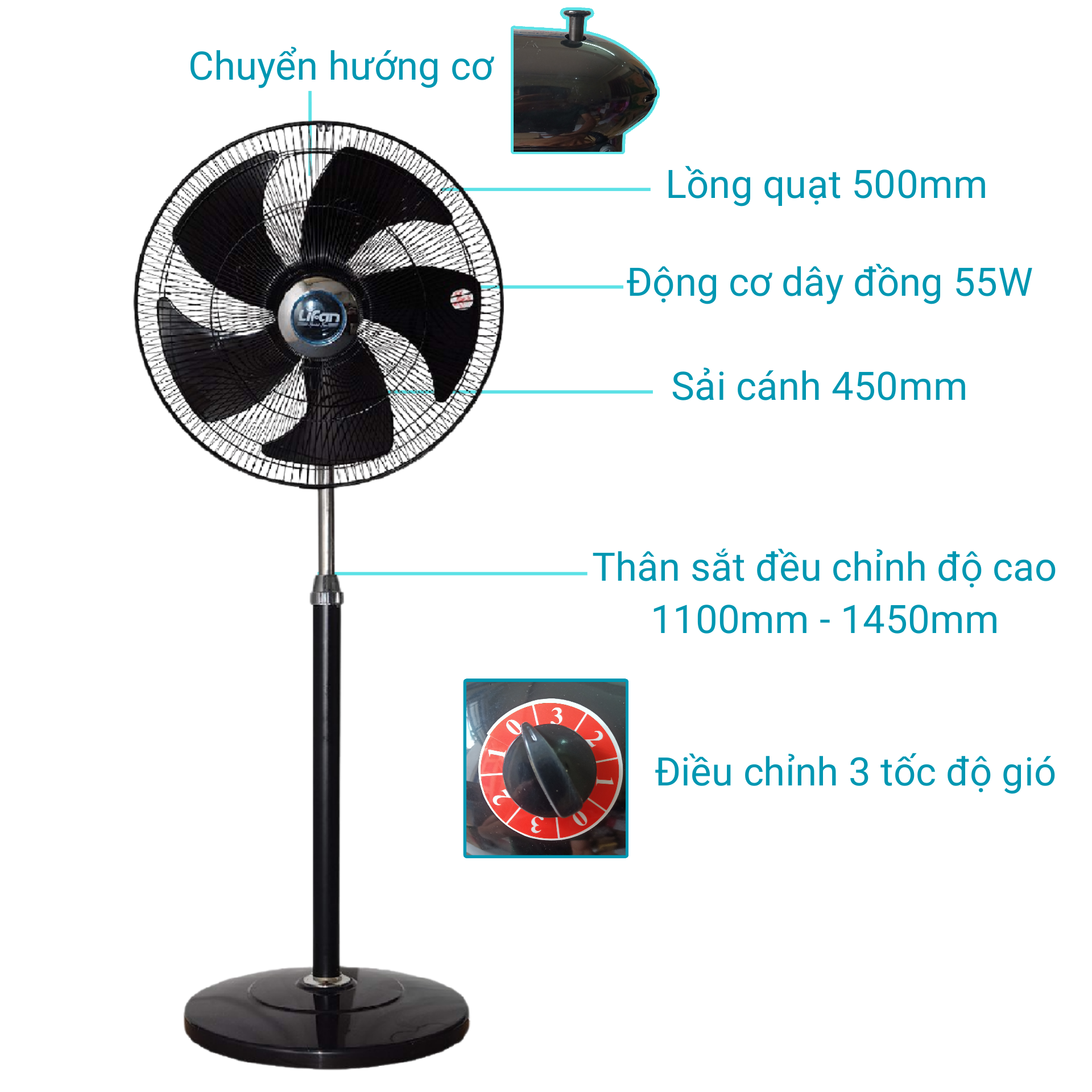 QUẠT ĐỨNG CÔNG NGHIỆP LIFAN Đ-18CN