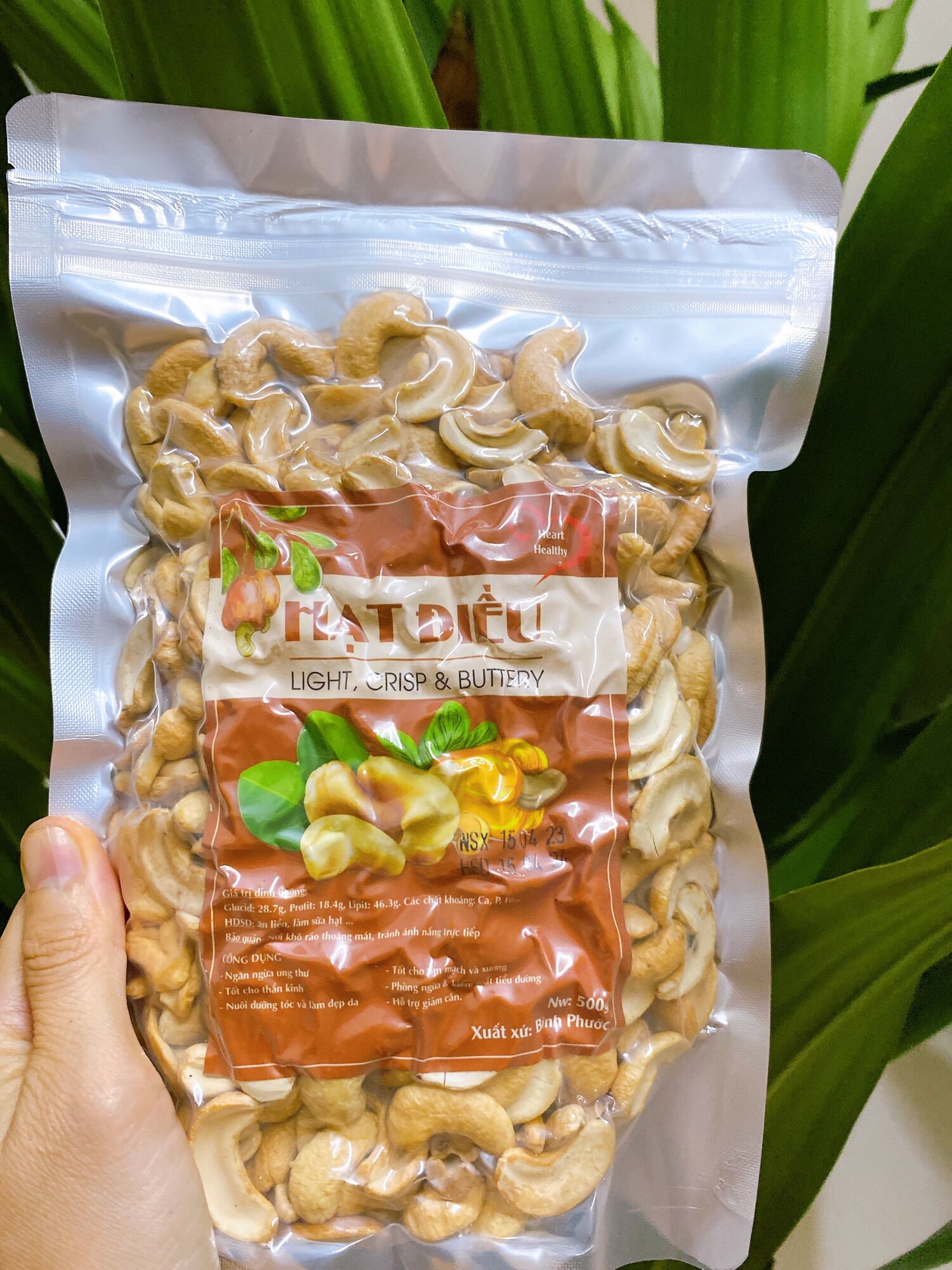 Hạt điều sữa vỡ đôi sấy nguyên vị