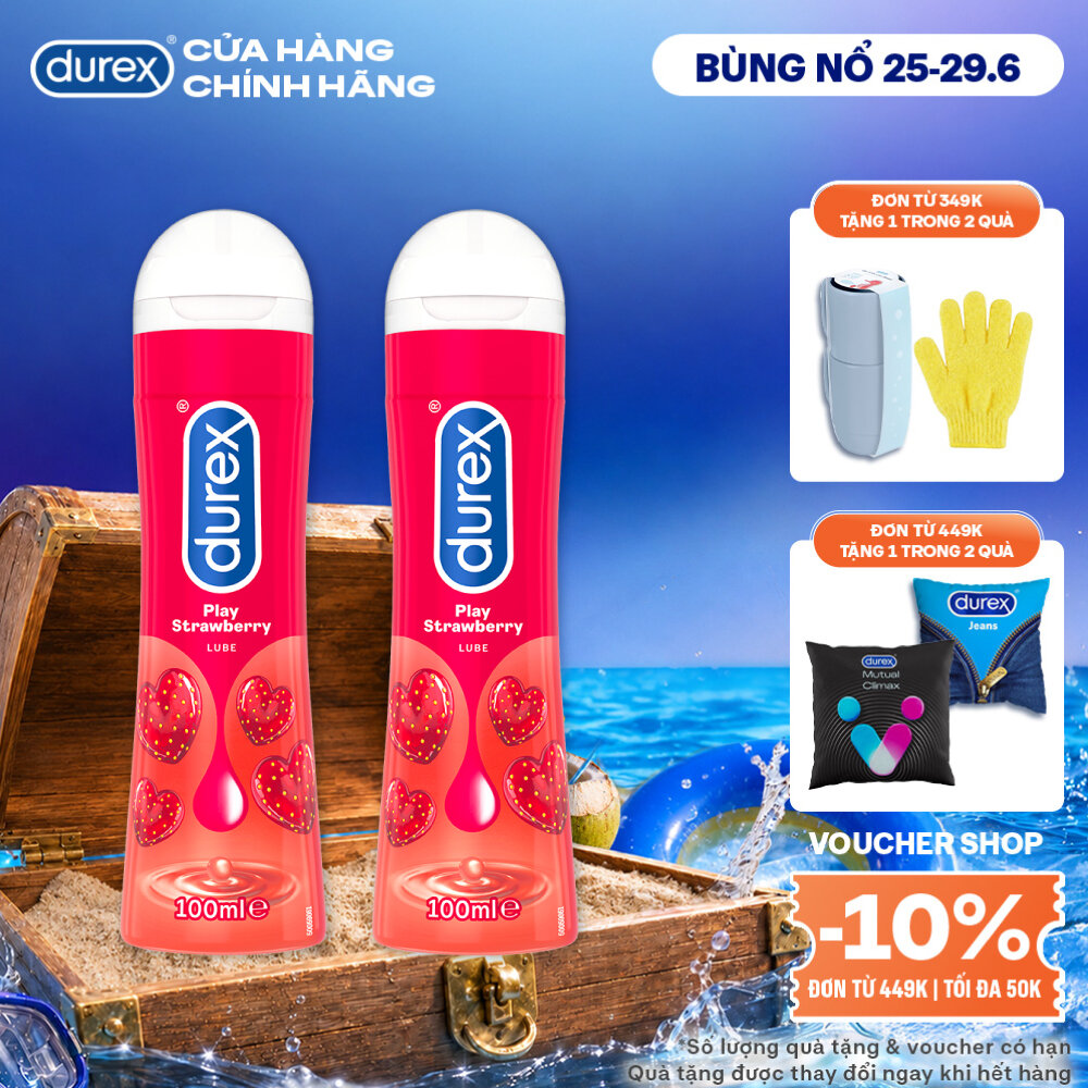 Bộ 2 Gel bôi trơn Durex Play Strawberry hương dâu 100ml/chai