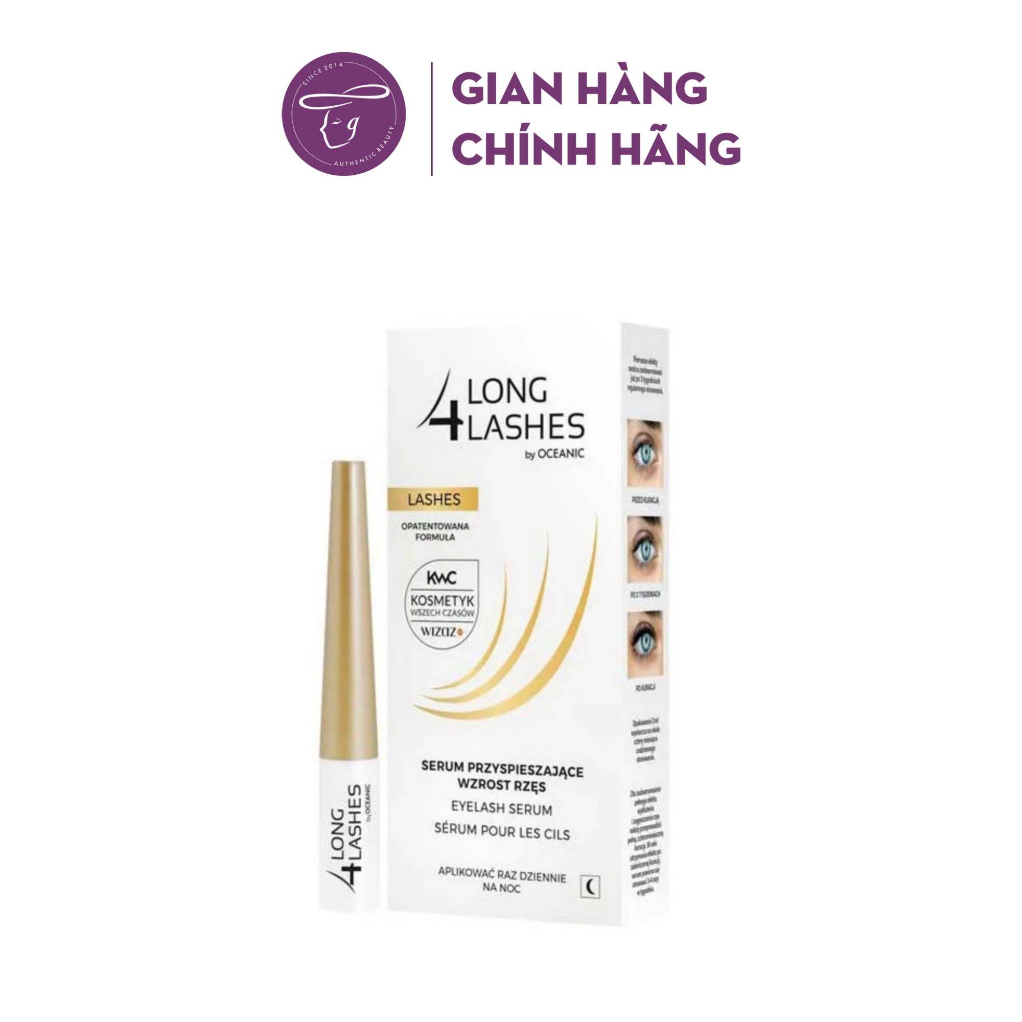 Serum dưỡng mi Long4lashes Oceanic Ba Lan làm dày và dài mi, giúp mi chắc khoẻ Long 4 lashes