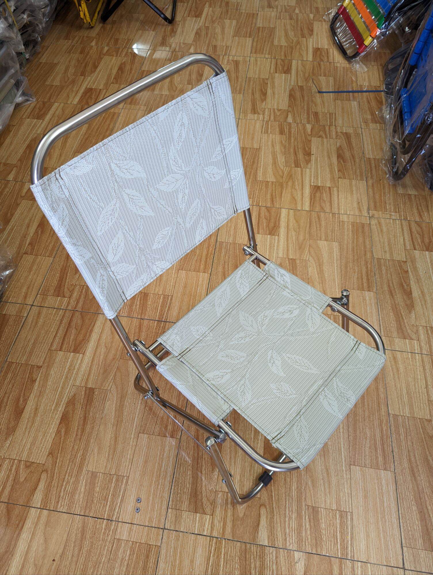 Ghế Xếp Inox 100% Vải Lưới Thổ Cẩm
