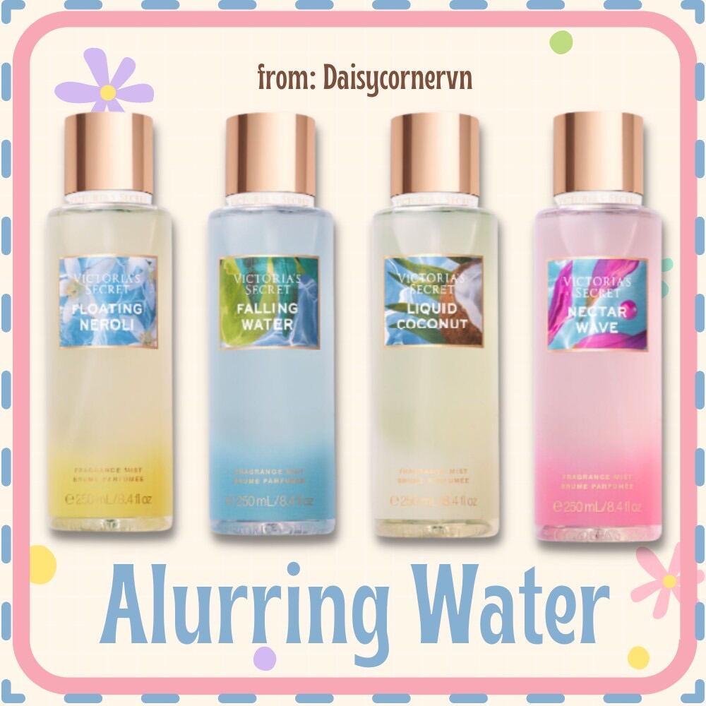 [Bill Mỹ] Alluring Water Limited Edition | Xịt thơm Body Mist Victoria’s Secret | Floating Neroli | Falling Water | Liquid Coconut | Nectar Wave